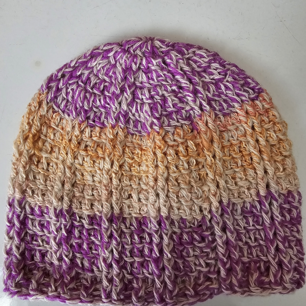 Vibrant Purple Pink Orange Shetland Wool Knit Beanie - Choose One See Pictures